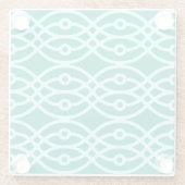 Kimono Print, Türkis und Aqua Glasuntersetzer (Rückseite)