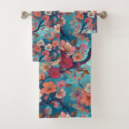 Kimono-Stoff aus Japan inspiriert Badhandtuch Set