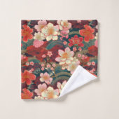 Kimono-Stoff aus Japan inspiriert Badhandtuch Set (Waschlappen)