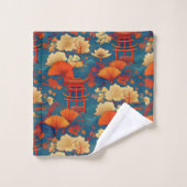 Kimono-Stoff aus Japan inspiriert Badhandtuch Set (Waschlappen)