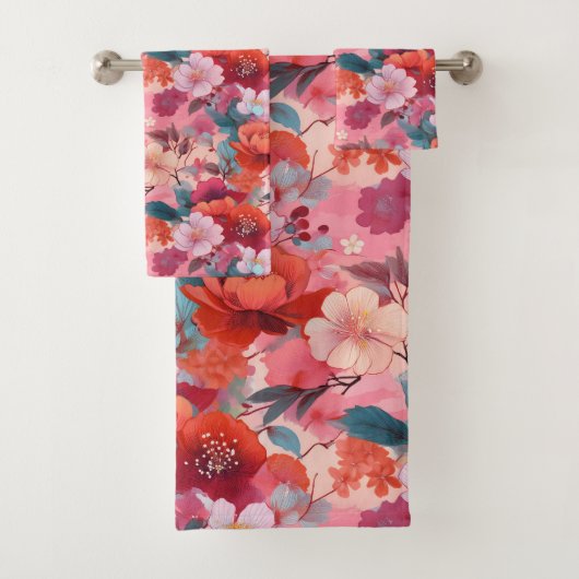 Kimono-Stoff aus Japan inspiriert Badhandtuch Set (Insitu)