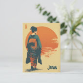 Kimono woman vintage postkarte (Stehend Vorderseite)