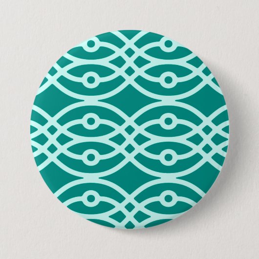 Kimonodruck, -Türkis und -aqua Button (Vorderseite)