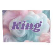 Kin und Queen Text on Cotton Candy Abstrakt Kissenbezug (Vorderseite-Links)