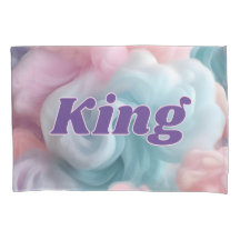 Kin und Queen Text on Cotton Candy Abstrakt