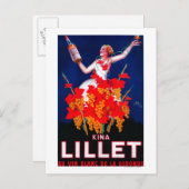Kina Lillet Vintag PosterEurope Postkarte (Vorne/Hinten)