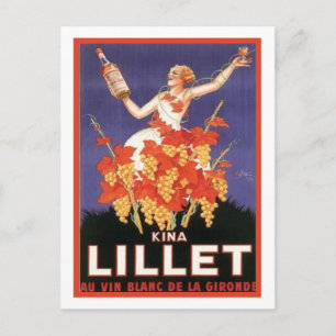 Kina Lillet Vintage-Werbung Postkarte