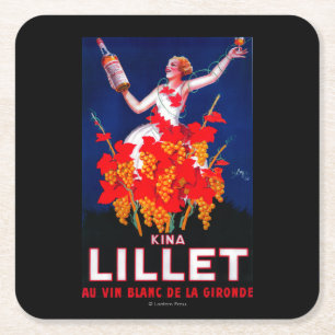 Kina Lillet Vintages PosterEurope Rechteckiger Pappuntersetzer