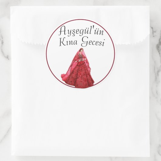 kina runder aufkleber (Tasche)