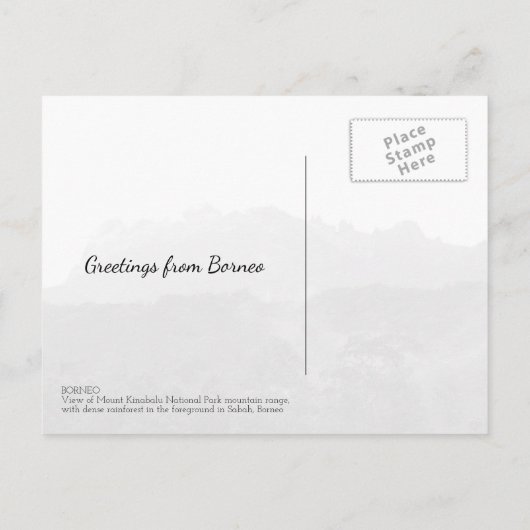 Kinabalu Berg Landschaft Sabah Borneo Postkarte (Rückseite)