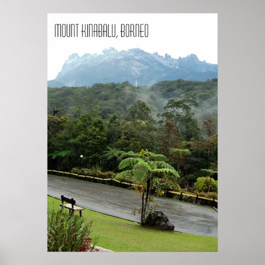 Kinabalu-Berg und Borneo-Dschungel Poster (Vorne)