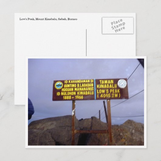 Kinabalu-Gipfel Postkarte (Vorne/Hinten)