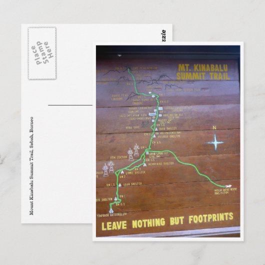 Kinabalu-Spur Postkarte (Vorne/Hinten)