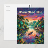Kinabatangan-Fluss Malaysia Postkarte (Vorne/Hinten)