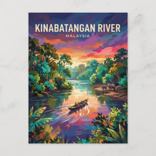 Kinabatangan-Fluss Malaysia Postkarte