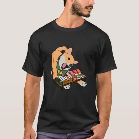 Kinako isst Sushi T-Shirt (Vorderseite)