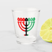 Kinara Candleholder RBG Striped Happy Kwanzaa Schnapsglas (Vorderseite)