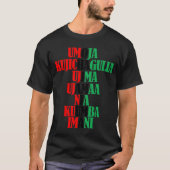Kinara Colors Text Seven Principles of Kwanzaa T-Shirt (Vorderseite)
