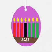 Kinara für Kwanzaa: Lavender Ornament Aus Metall (Vorderseite links)