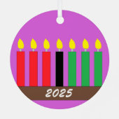 Kinara für Kwanzaa: Lavender Ornament Aus Metall (Rückseite)
