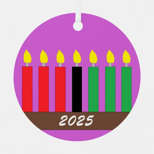 Kinara für Kwanzaa: Lavender Ornament Aus Metall (Vorderseite)