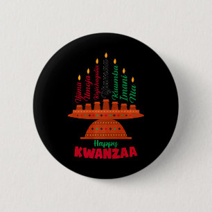Kinara Seven Candles Principles of Kwanzaa Happy K Button