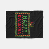 Kinara Seven Candles Principles of Kwanzaa Happy K Fleecedecke (Vorderseite (Horizontal))