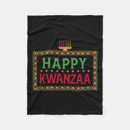 Kinara Seven Candles Principles of Kwanzaa Happy K Fleecedecke (Vorderseite)
