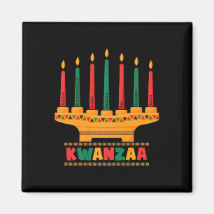 Kinara Seven Candles Principles of Kwanzaa Happy K Magnet