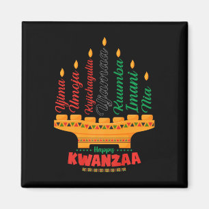 Kinara Seven Candles Principles of Kwanzaa Happy K Magnet