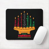 Kinara Seven Candles Principles of Kwanzaa Happy K Mousepad (Mit Mouse)