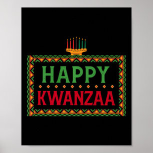 Kinara Seven Candles Principles of Kwanzaa Happy K Poster