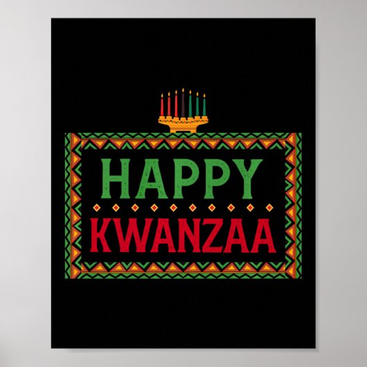 Kinara Seven Candles Principles of Kwanzaa Happy K Poster (Vorne)