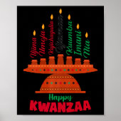 Kinara Seven Candles Principles of Kwanzaa Happy K Poster (Vorne)