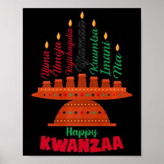 Kinara Seven Candles Principles of Kwanzaa Happy K Poster (Vorne)