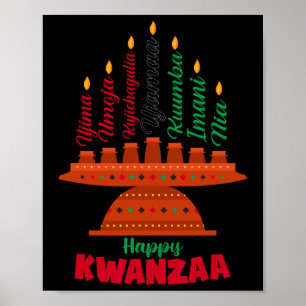 Kinara Seven Candles Principles of Kwanzaa Happy K Poster