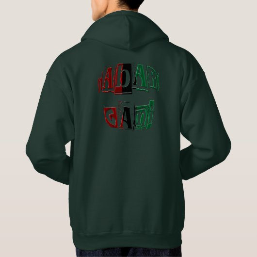 Kinara Striped Colors Text Habari Gani Kwanzaa Hoodie (Rückseite)