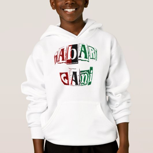 Kinara Striped Colors Text Habari Gani Kwanzaa Hoodie (Vorderseite)