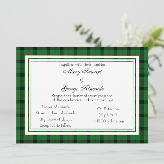 Kincaide Scottish Wedding Einladung (Stehend Vorderseite)