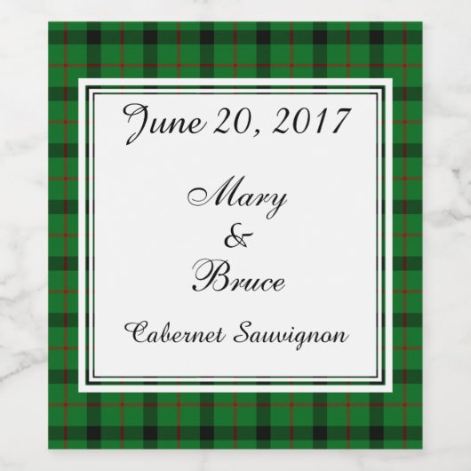 Kincaide Scottish Wedding Wine Label Weinetikett (Einzelnes Label)