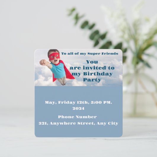 Kind 3 einladung (Stehend Vorderseite)