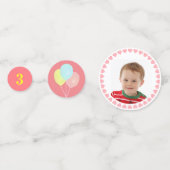 Kind 3. Geburtstag Ballon Party Konfetti (Vorderseiten)