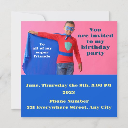 Kind 5 einladung (Vorderseite)