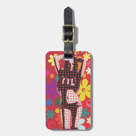 Kind-60er-Blume Gepäckanhänger (Vorderseite vertikal)