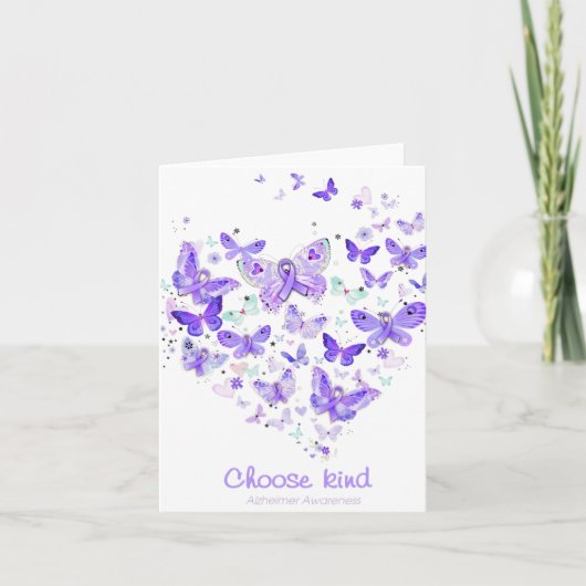 Kind Alzheimerheimer Awareness Butterflys Herz Gi Karte (Vorderseite)