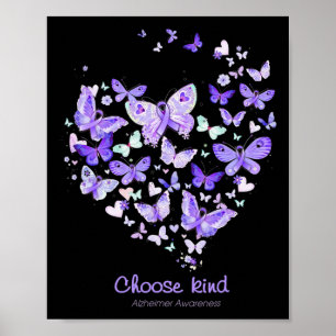 Kind Alzheimerheimer Awareness Butterflys Herz Gi Poster