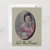 Kind am Telefon, bitte anrufen Postkarte (Vorne/Hinten)