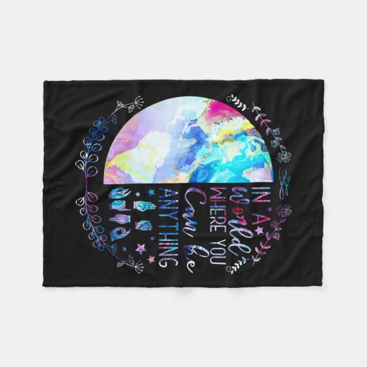 Kind Asl Alphabet American Sign Language Deaf Awar Fleecedecke (Vorderseite (Horizontal))