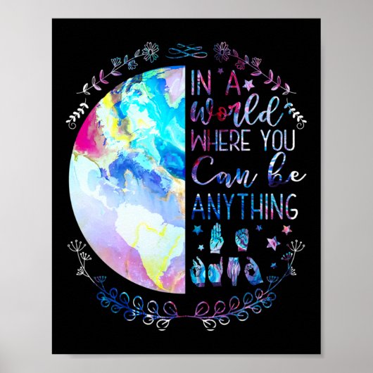 Kind Asl Alphabet American Sign Language Deaf Awar Poster (Vorne)