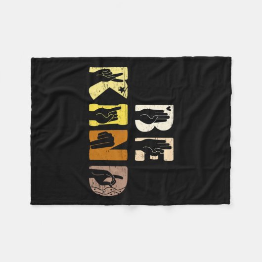 Kind Asl Hand Sign Interpreter Zeichensprache Fleecedecke (Vorderseite (Horizontal))